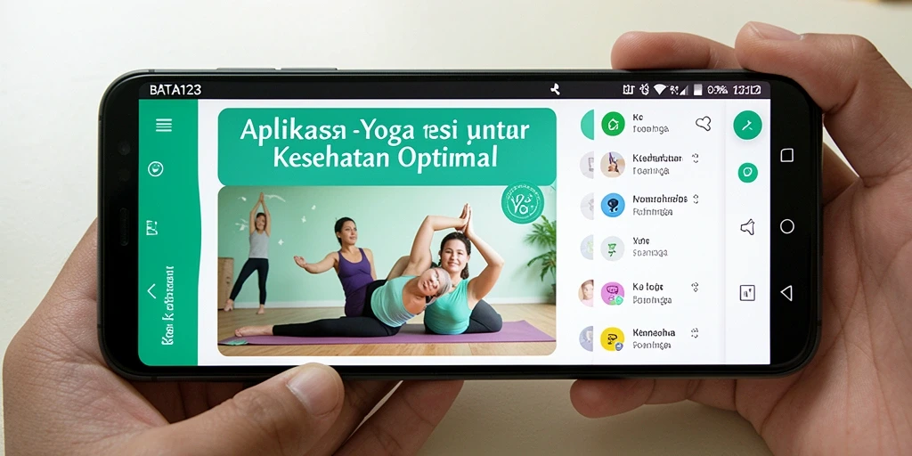 Antarmuka aplikasi BATA123 yang interaktif dan mudah digunakan untuk yoga.