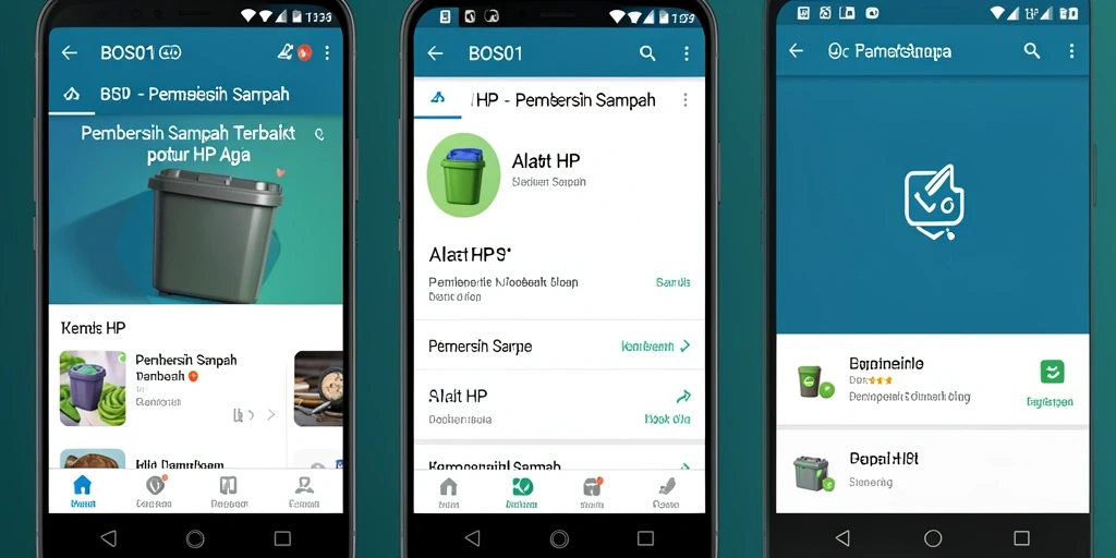 Antarmuka BOS01 saat membersihkan file sampah di HP.