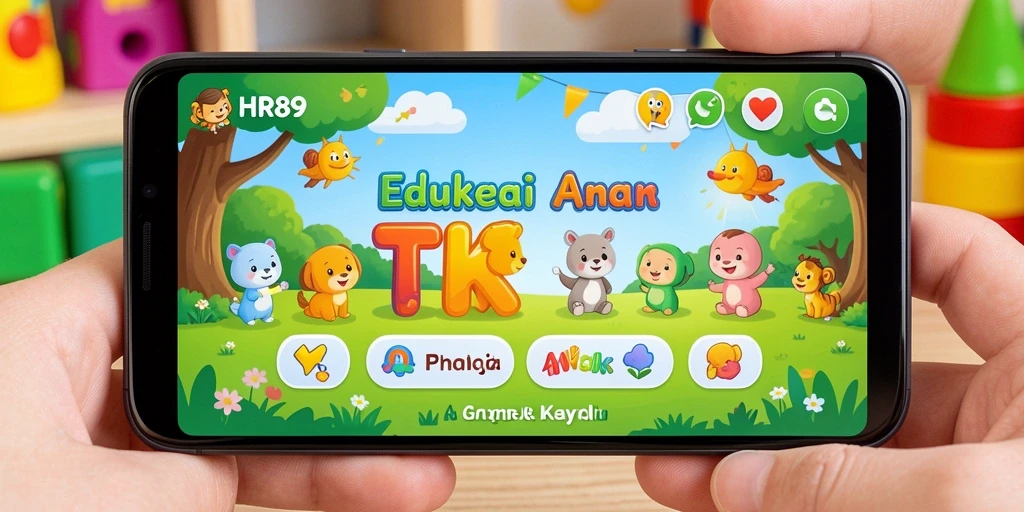 Antarmuka HR89 yang ceria dan ramah anak.