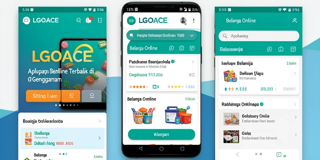 Tampilan antarmuka aplikasi LGOACE untuk Belanja Online yang menarik dan mudah digunakan.