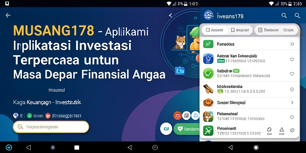 Tampilan antarmuka pengguna aplikasi MUSANG178 yang modern dan intuitif.