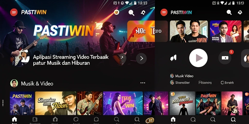 Antarmuka PASTIWIN yang intuitif untuk streaming video.