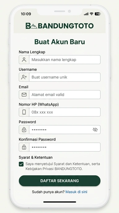 Cara Daftar Akun Baru bandungtoto untuk Pengguna Android
